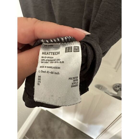 Uniqlo heattech men’s gray crewneck T-shirt size large - Picture 8 of 10